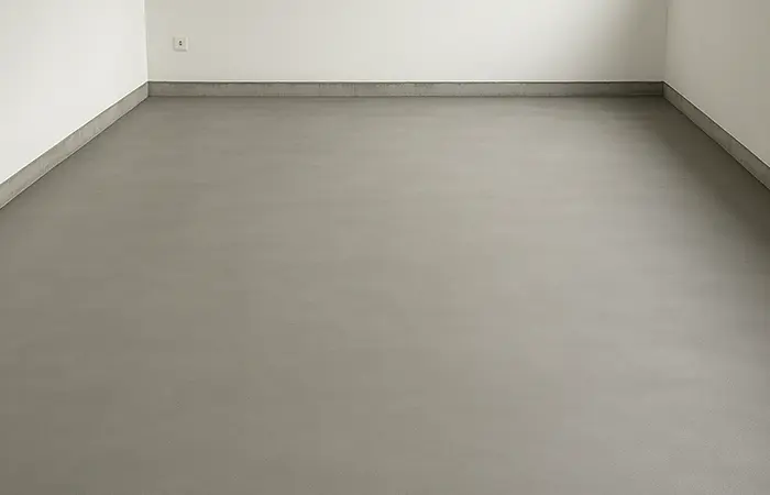 Estrich-Lösung von DMK Bau Reichelsheim mit integrierter Fußbodenheizung und Dämmschicht.